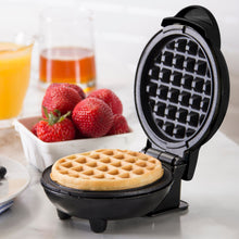 Load image into Gallery viewer, Dash Mini Waffle Maker Machine for Individuals, Paninis, Hash Browns, &amp; Other On the Go Breakfast, Lunch, or Snacks with Easy to Clean, Non-Stick Sides, 4 Inch, Black
