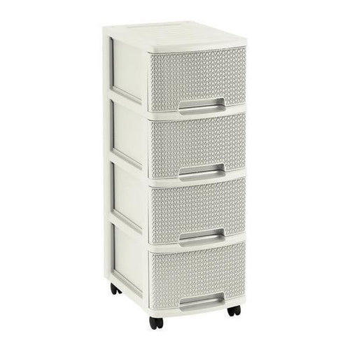 Curver Knit Drawers with Wheels - Off-White