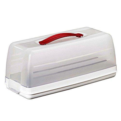 Curver Chef@Home Rectangular Cake Box with Clip on Lid and Handle - White