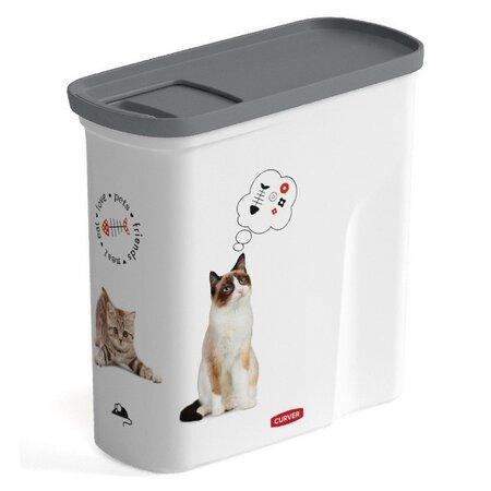 Curver Pet Dry Food Dispenser with Cat Images - 2 Liters