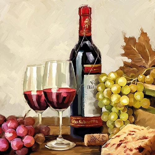 Ambiente Napkin Wine & Grapes - Large