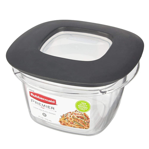 Rubbermaid Premier Easy Find Lids Food Storage Containers -2 Cups, Grey