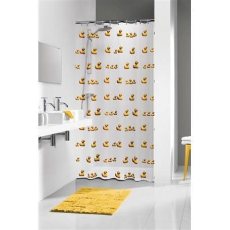 Sealskin Shower Curtain with Ducklings, Yellow & Transparent - 180 x 200cm