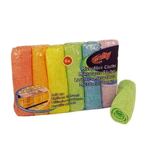 Multy Colored Microfiber Cloths - Pack of 6