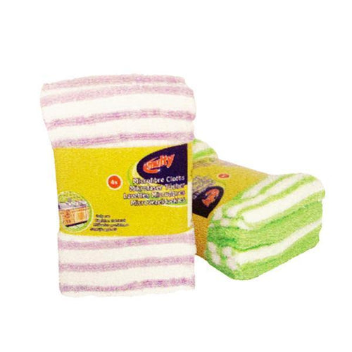 Multy Lined Microfiber Cloths - Pack of 4