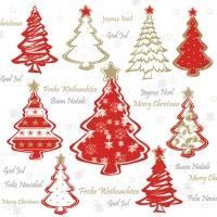 Ambiente Napkin Red Painted Trees - Large