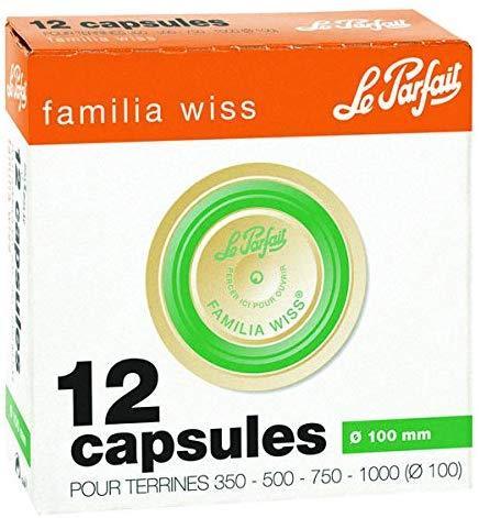Le Parfait Pack of 12 Familia Wiss Jar Capsules - 100mm