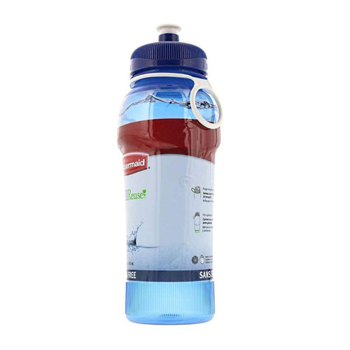 Rubbermaid Water Bottle with Squirt Cap & Loop for Easy Carrying -590ml, Blue