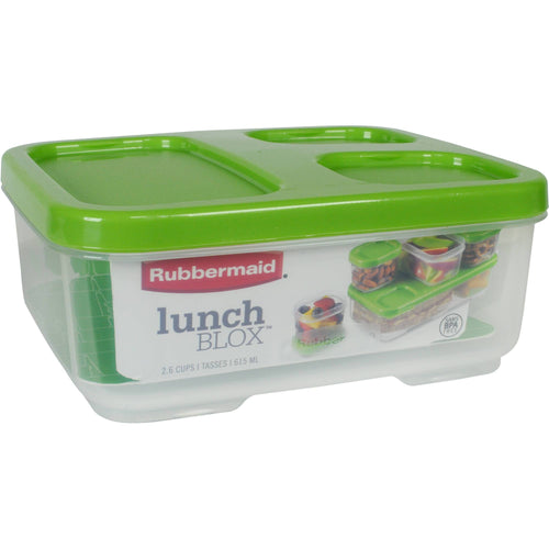 Rubbermaid Lunch Blox Food Container - 4 Cups, 615ml, Green & Transparent