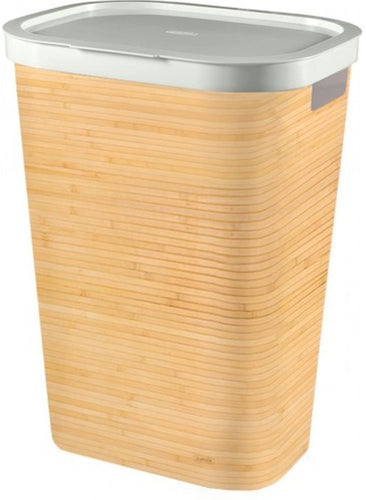 Curver Infinity Laundry Hamper with Bamboo Design - 60 Liters