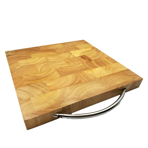 Topps Wooden Cutting Board with Metal Handle - 25 x 28 x 4cm