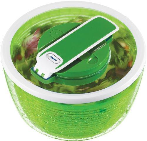 Zyliss Smart Touch Salad Spinner, 26 x 15.2cm - Transparent & Lime Green