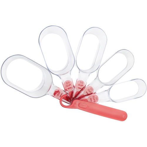 Zyliss Set of 5 Measuring Cups with Scraper - Red