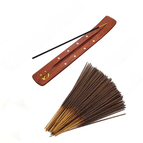 Topps Incense Sticks & Wooden Burner - Pack of 100 Sticks, Available in Several Scents