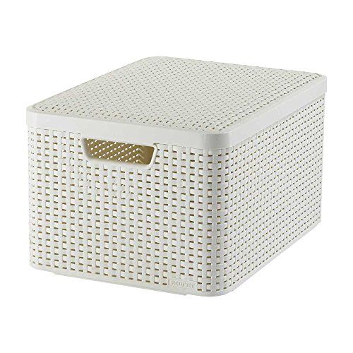 Curver Rattan Storage Box with Lid - Medium