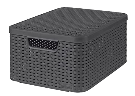 Curver Rattan Storage Box with Lid - Large