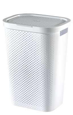 Curver Infinity Laundry Hamper with Dots - 60 Liters, Grey or White