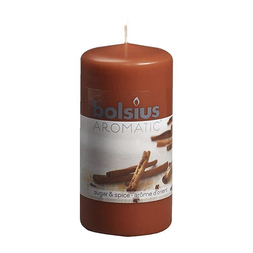 Bolsius Aromatic Pillar Candle  - 120/60, Sugar & Spice