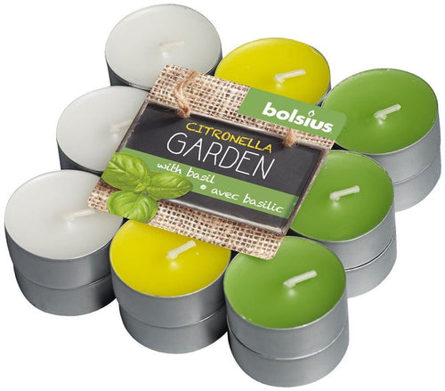 Bolsius Garden Tealight Candles - Citronella - Pack of 18