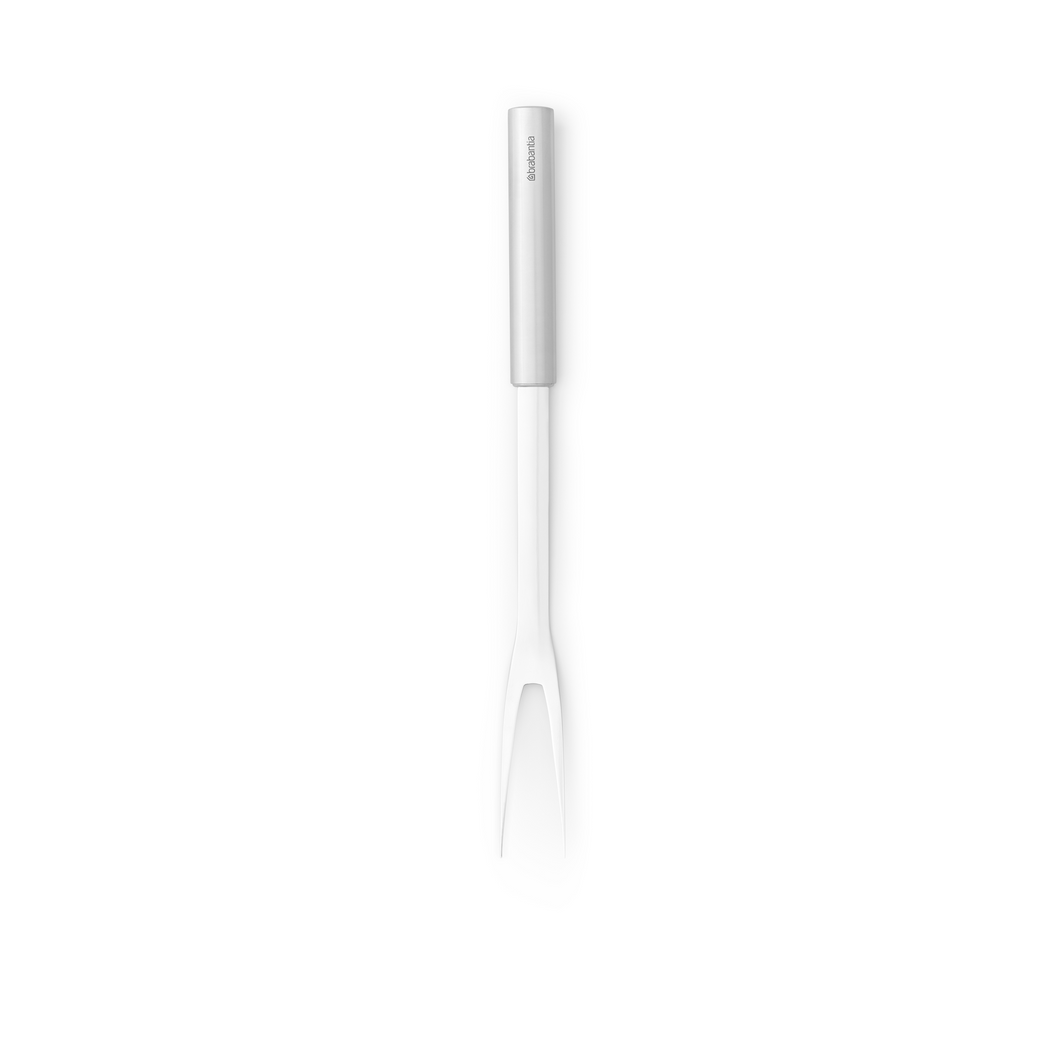 Brabantia Profile Meat Carving Fork, Matt Steel, front view.