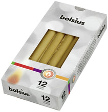 Load image into Gallery viewer, Bolsius Tapered Candles Individually Wrapped in Cello, 24.5 x 2.4cm - Gold, per Piece or Box of 12
